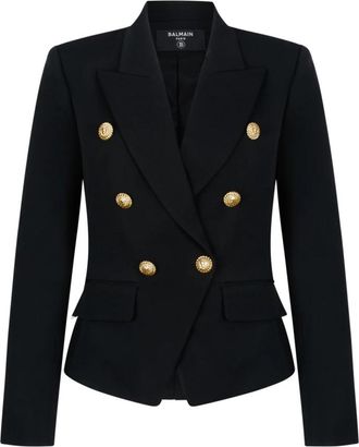 Balmain Dubbelrijige wollen blazer - Dames - Blazers - Zwart - XS - Wol - Jassen