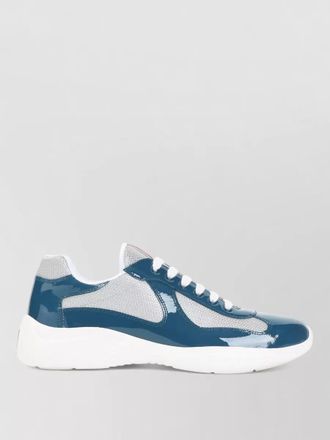 Prada leather and fabric low-top sneakers