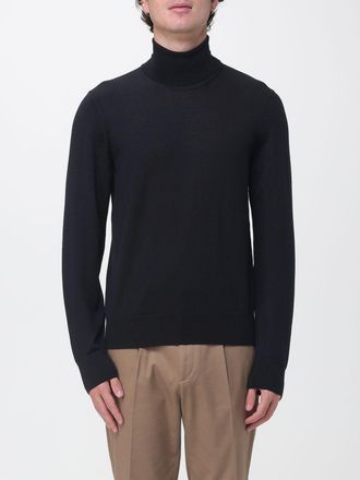 HUGO BOSS Virgin Wool Turtleneck Jumper with Ribbed Trims