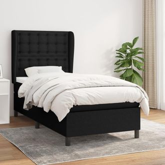 vidaXL Vidaxl - Cama Box Spring Con Colch&oacute;n Tela Negro 100x200 Cm