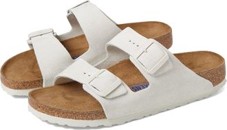 Birkenstock Womens Birkenstock Arizona Sandals Antique White Slip On Slide ZOGG1955
