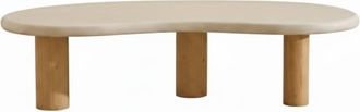 Wabi Home Mesa de centro de microcemento y madera maciza 135x60cm