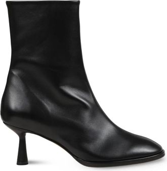 Aeyde Elina Enkellaarsjes - Dames - Laarzen met Hak - Zwart - 40 EU - Leer - Schoenen