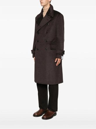 Caruso Double-Breasted Wool Coat - Brown