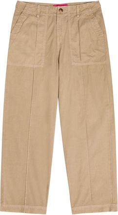 The Elder Statesman Surprise & Delight Embroidered Cotton-poplin Trousers - Khaki - 36 (W36 / XL)