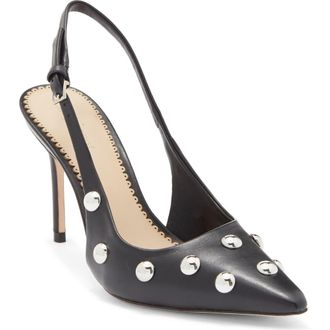 Cinq &agrave; Sept Rhonda Studded Slingback Sandal in Black at Nordstrom Rack, Size 9.5Us / 39.5Eu