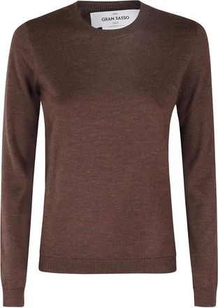 Gran Sasso Trui met ronde hals - Bruin