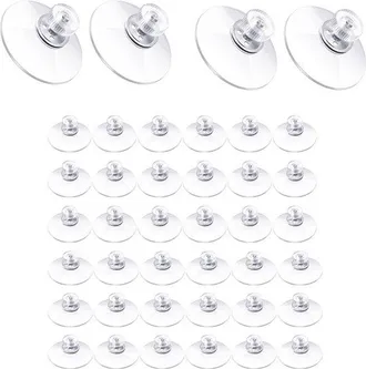 OEM Ventosa Roscada, Ventosa Transparente (50 Mm De Di&aacute;metro), Almohadilla De Succi&oacute;n De Pvc Transparente Con Fuerte Adhesivo Ventanas, 40 Unidades