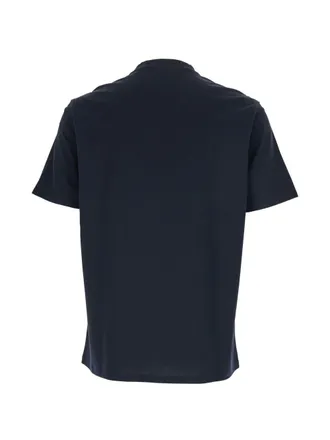 Emporio Armani Logo-Embroidered Cotton T-shirt - Navy