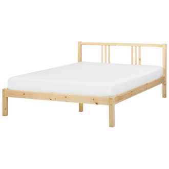 Beliani Beliani - Cama Con Somier Moderna De Madera De Pino Clara 140 X 200 Cm Vannes