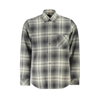 HUGO BOSS Lange Mouwen Shirt met Button-Down Kraag en Enkele Zak - Heren - Casual Overhemden - Groen - S - Overhemden
