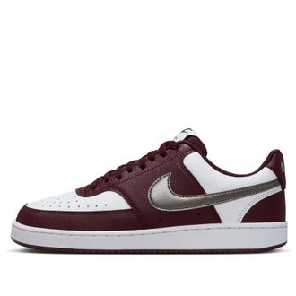 Nike (WMNS) Nike Court Vision Low White Metallic Pewter Burgundy IM7647-100