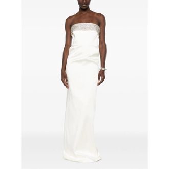 New Arrivals Crystal-Embellished Strapless Dress - White