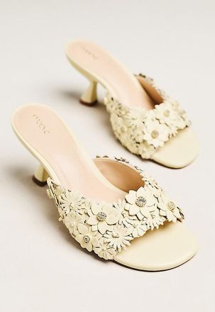 Maeve 3D Floral Embellished Kitten Heel Sandals