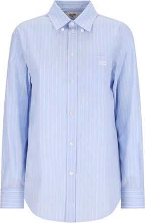 Celine Celine, Dames, Blouses & Shirts, Blauw, Maat: 2XS Katoen