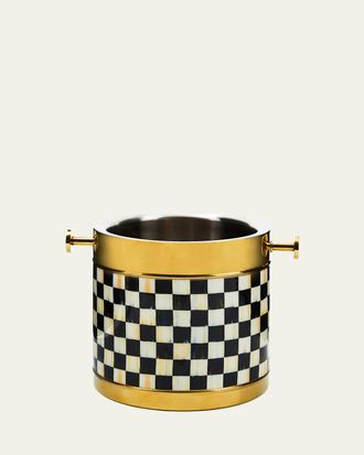MacKenzie-Childs Courtly Check 3260 Ice Bucket, Gold