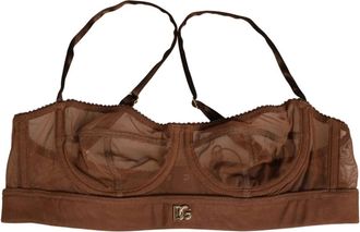 Dolce & Gabbana Tulle Balconette BH - Dames - BHs - Bruin - S - Nylon - Ondergoed