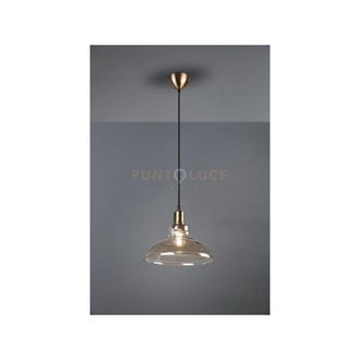 Reality Aldo sospensione vetro campana ambra montatura ottone anticato d. 28CM 1 luce attacco E27