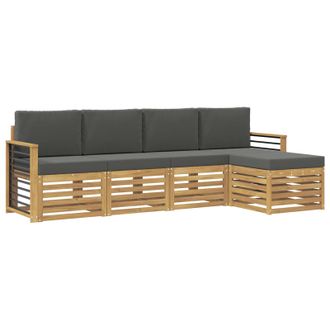 vidaXL Conjunto De Sof&aacute;s De Exterior 5 Pcs Blanco Y Antracita Vidaxl
