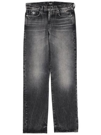 Versace Medusa Detail Faded Black Jeans