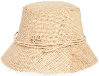 Ruslan Baginskiy Straw Bucket Hat in Natural Straw at Nordstrom, Size Large