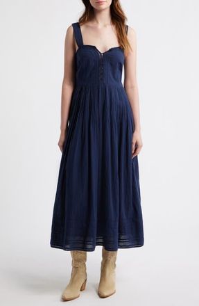 The Great. The Daybreak Cotton Midi Dress in Navy at Nordstrom, Size 2
