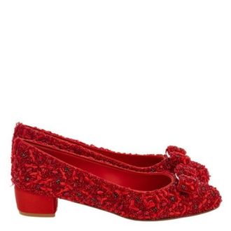 Ferragamo Vara Embellished Ballet Pumps, Size 7 C