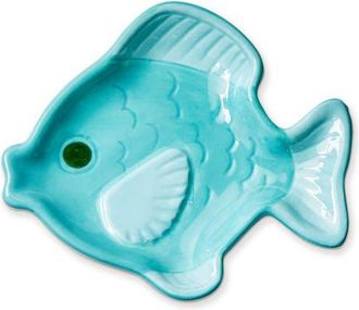Tag Fish Trinket Dish Teal Earthenware Summer in Blue at Nordstrom