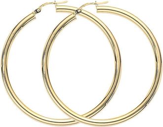 Jewelco London 9ct Gold Polished Classic Plain Hoop Earrings 45mm - ENR02934