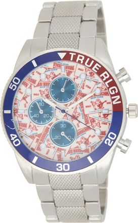 True Religion Buddha Chronograph Bracelet Watch, 44mm in White/Silver at Nordstrom Rack