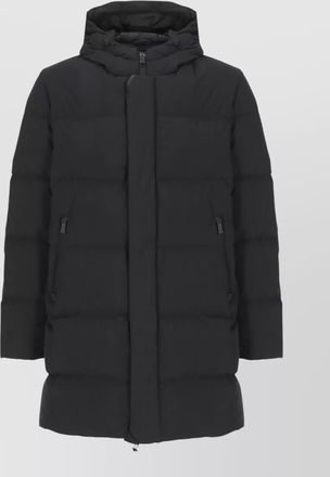 Herno hooded down jacket long sleeves zip pockets