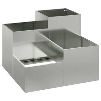 Berkfield Home Garden Planter 80x80x60 cm Galvanised Steel in Grey | Size: 80 x 80 x 60 cm