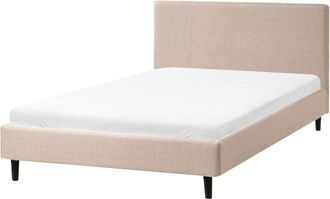 Beliani Bed Fabric FITOU 120 x 200 cm (EU Small Double) Beige