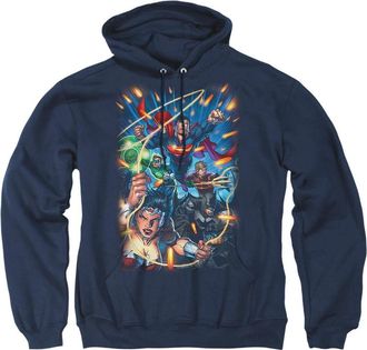 Gildan Justice League of America Under Attack Adult Pull Over Hoodie / Hooded Sweatshirt