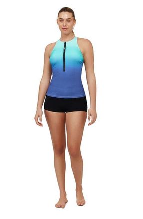 Free Sport By Gottex Nixie High Neck Tankini Top in Multi-Green at Nordstrom, Size 10