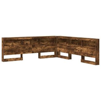 vidaXL Cabecera De Almacenamiento Con Estante Roble Ahumado 180 Cm Vidaxl