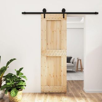 vidaXL Vidaxl - Puerta Corredera Con Herrajes Madera Maciza De Pino 70x210 Cm