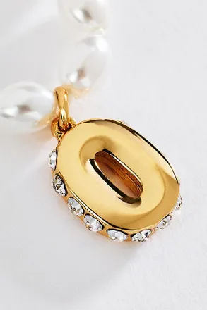 Anthropologie Pearl Initial Necklace