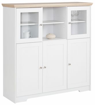 HOME AFFAIRE Highboard »Nanna« Vitrine in Eichen-Optik, Breite 118 cm