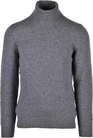 Vengera Grey High-Neck Virgin Wool Sweater
