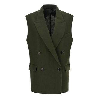 Max Mara Mstaia Waistcoat - female - Max Mara Studio - Waistcoats - Green - 2XS - Jackets