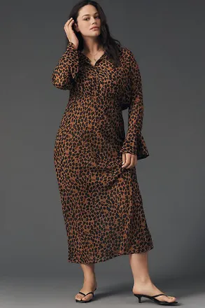 Never Fully Dressed Cherry Long-Sleeve V-Neck Maxi Dress