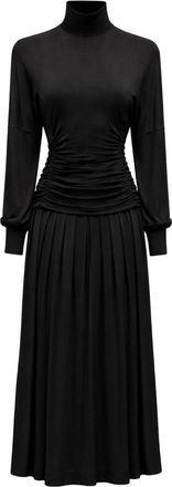 Ganni Langes Kleid mit Stehkragen