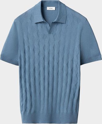 Eton Men & apos;s Knitted Cotton-Silk Polo Sweater