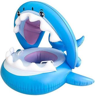 OEM Flotador De Piscina De Pvc Para Beb&eacute;s Y Ni&ntilde;os Peque&ntilde;os Con Toldo Inflable, Flotador De Piscina Con Forma De Tibur&oacute;n Para Ni&ntilde;os De 6 A 36 Meses