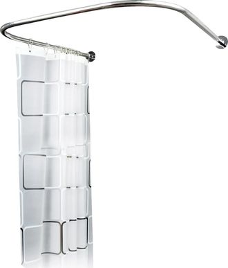 OEM Barra Para Cortina De Ducha, Dise&ntilde;o En Forma De U, F&aacute;cil Instalaci&oacute;n, Color Plata