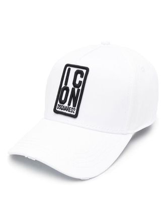 Dsquared2 logo-embroidered cotton baseball cap - White