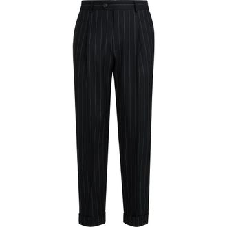 Brunello Cucinelli Virgin wool trousers in Black at Nordstrom, Size 56 It