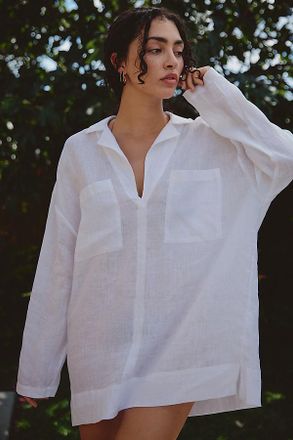 L*Space Oasis Linen Long-Sleeve Tunic