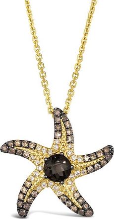 Le Vian 14K 0.89 Ct. Tw. Diamond & Smokey Quartz Pendant